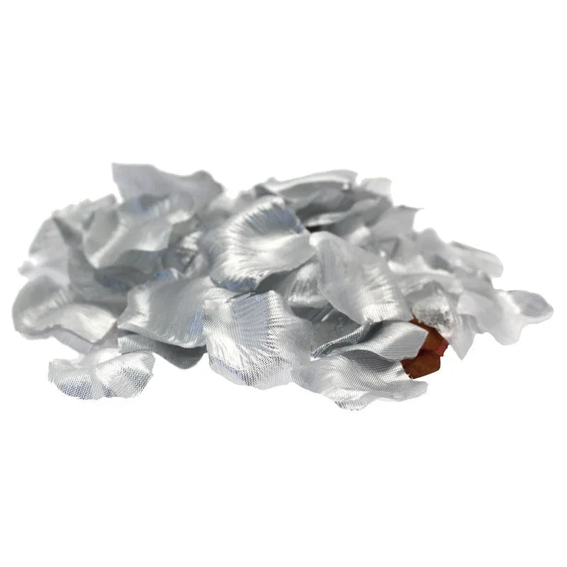Metallic Silver Rose Petals