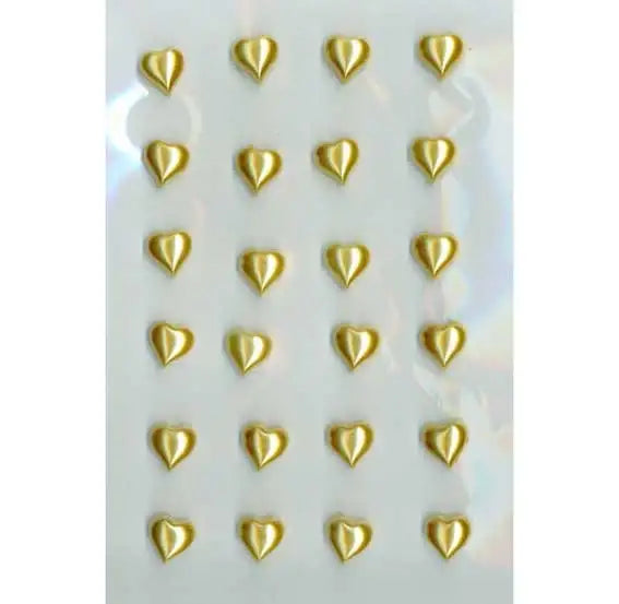 Gold Pearl Heart Stickers
