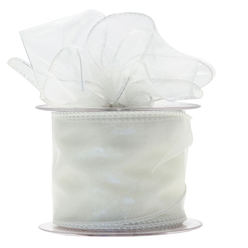 Discover the 70mm x 20m Ivory Wired Chiffon Ribbon at Bristow Direct