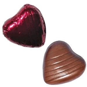 Discover the Burgundy Foil Chocolate Hearts (1kg) at Bristow Direct