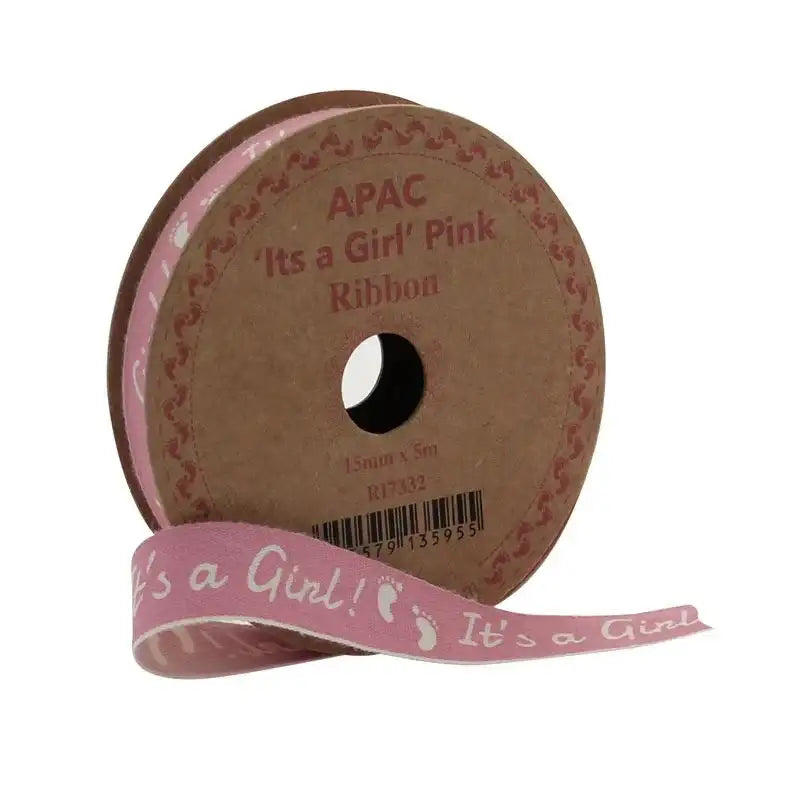 Its a Girl Pink Ribbon 15mm