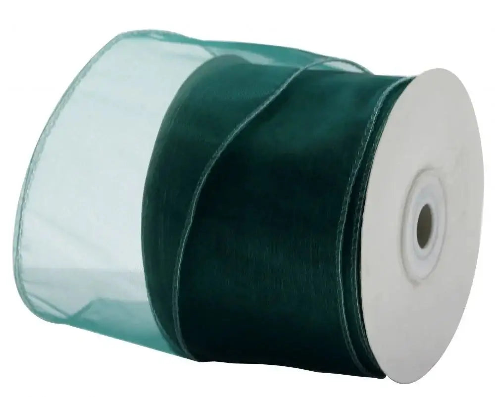 Hunter Green Chiffon Ribbon 70mm