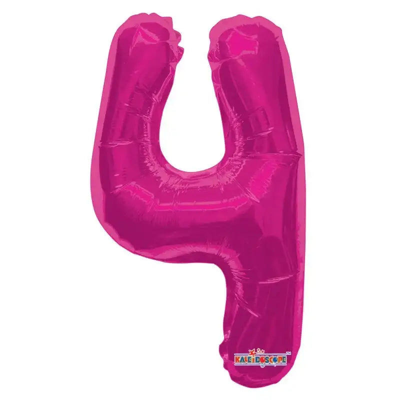 Hot Pink Number 4 Balloon (14 Inch)
