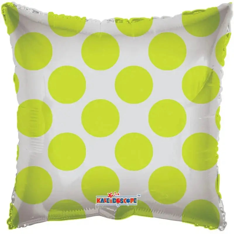 Lime Green Polka Dots Clear View Balloon