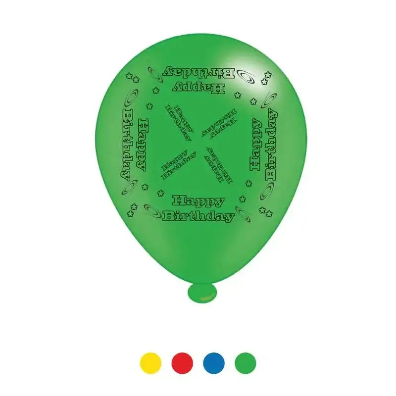 Happy Birthday Latex Balloons x8