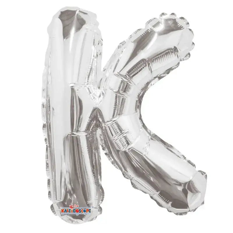 14 Inch Silver Letter K Balloon