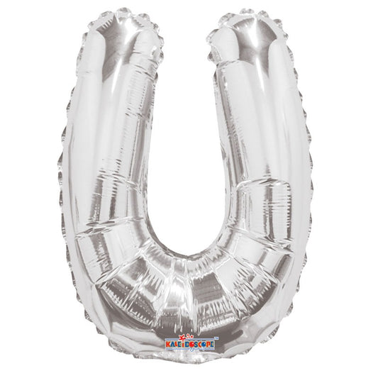 14" Silver Letter U Balloon