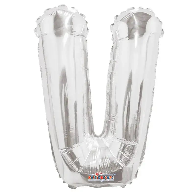 14 Inch Silver Letter V Balloon