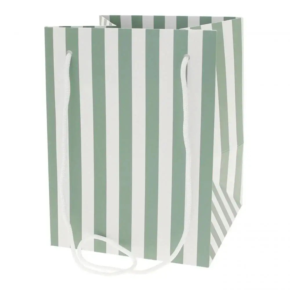 Sage Candy Stripe Hand Tied Bag