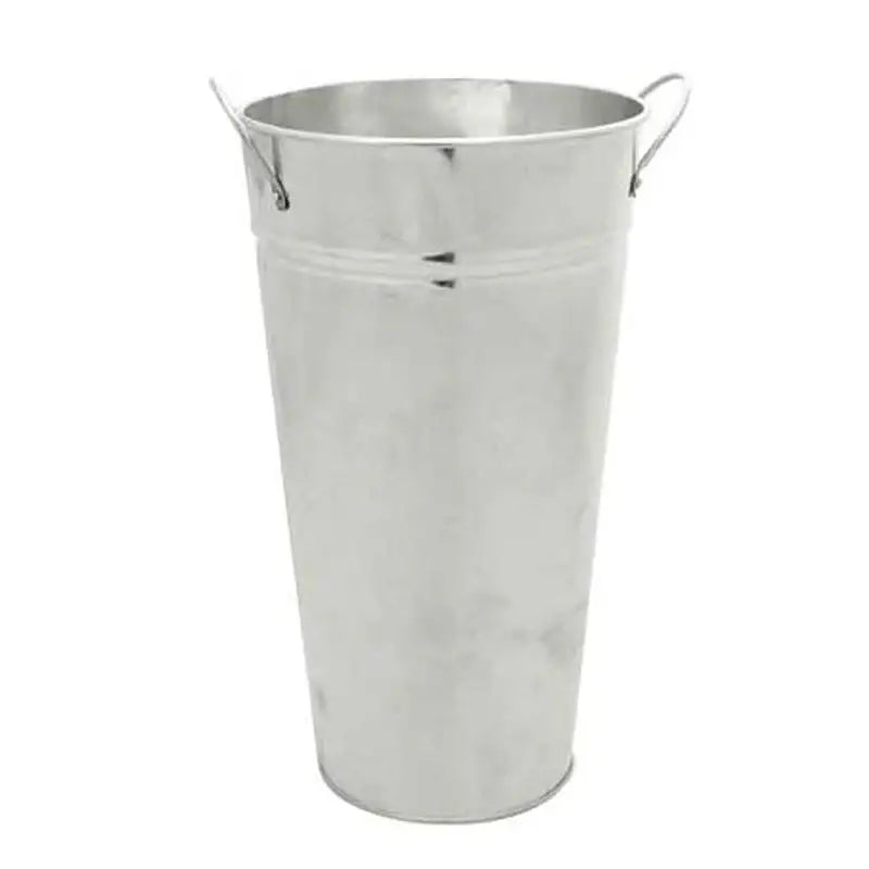 Galvanized metal bucket with handles, rustic home decor for gifts and celebrations