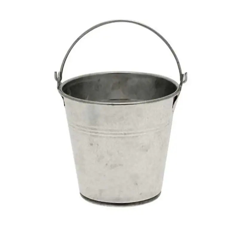 Galvanized metal bucket with handle, rustic home décor for gifts and celebrations