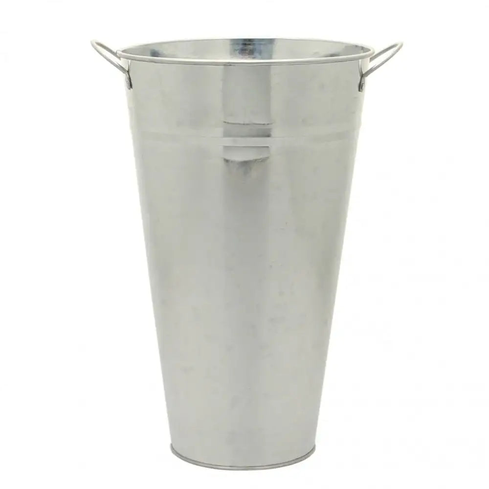 Galvanized metal bucket with handles, ideal for home décor or gifting
