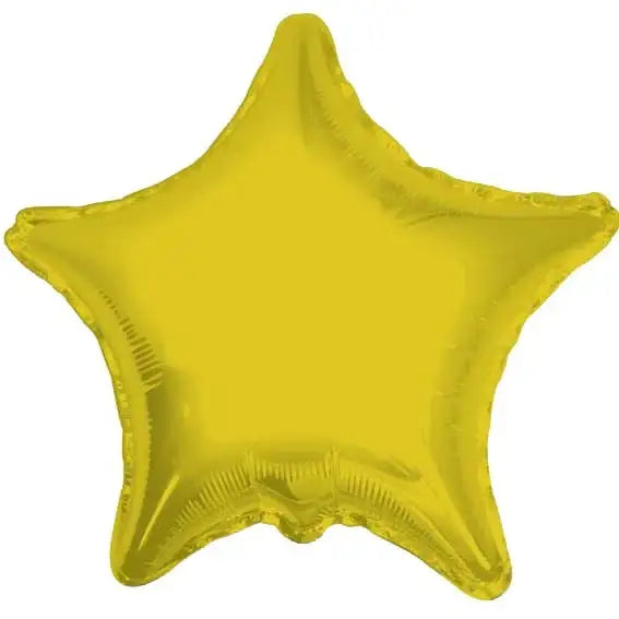 Golden star-shaped foil balloon for birthday, wedding, or celebration decor