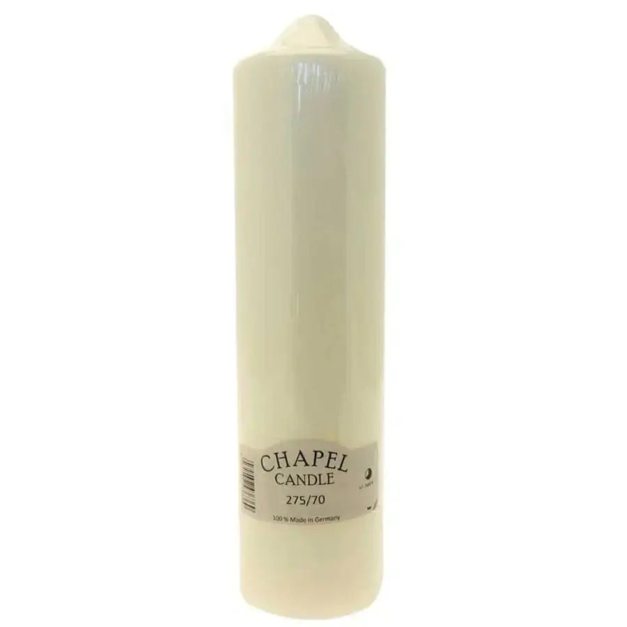 Cream chapel candle, 275/70, 100% made in Germany, ideal for home décor and celebrations