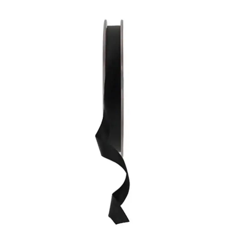 Black satin ribbon for gift wrapping and home décor, elegant and versatile for celebrations