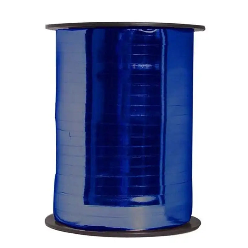 Royal blue metallic gift ribbon spool for birthdays and celebrations
