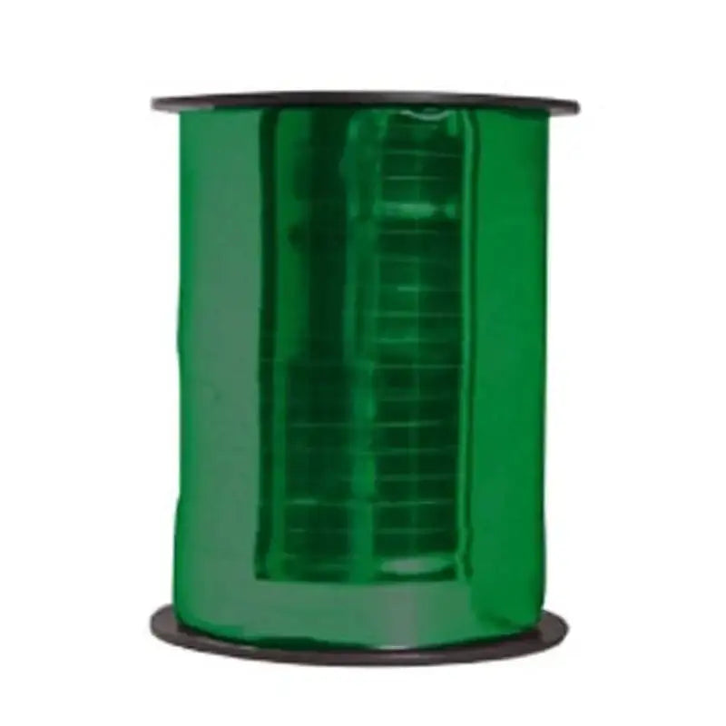Shiny green metallic ribbon spool for gift wrapping and home décor accents