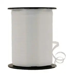 White sheer ribbon spool for gift wrapping and décor, perfect for birthdays and celebrations