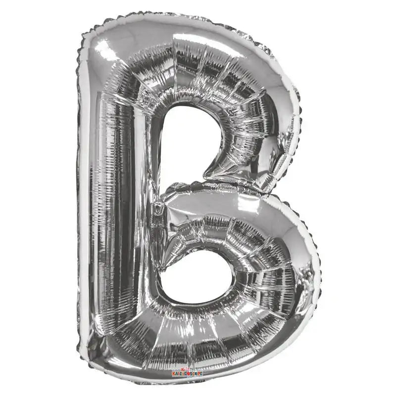 34 Inch Silver Letter B Balloon