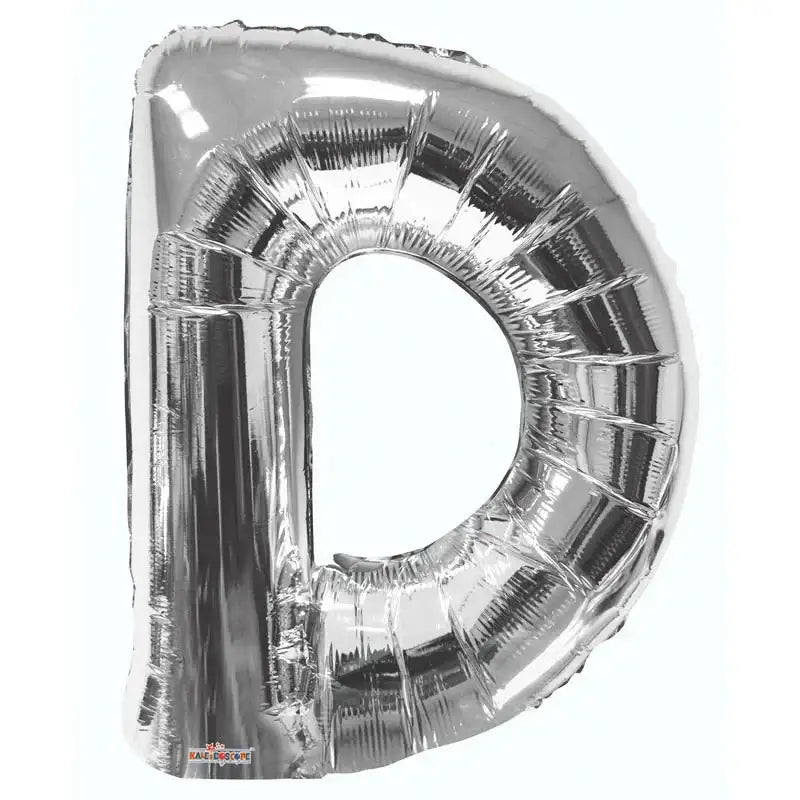 34 Inch Silver Letter D Balloon