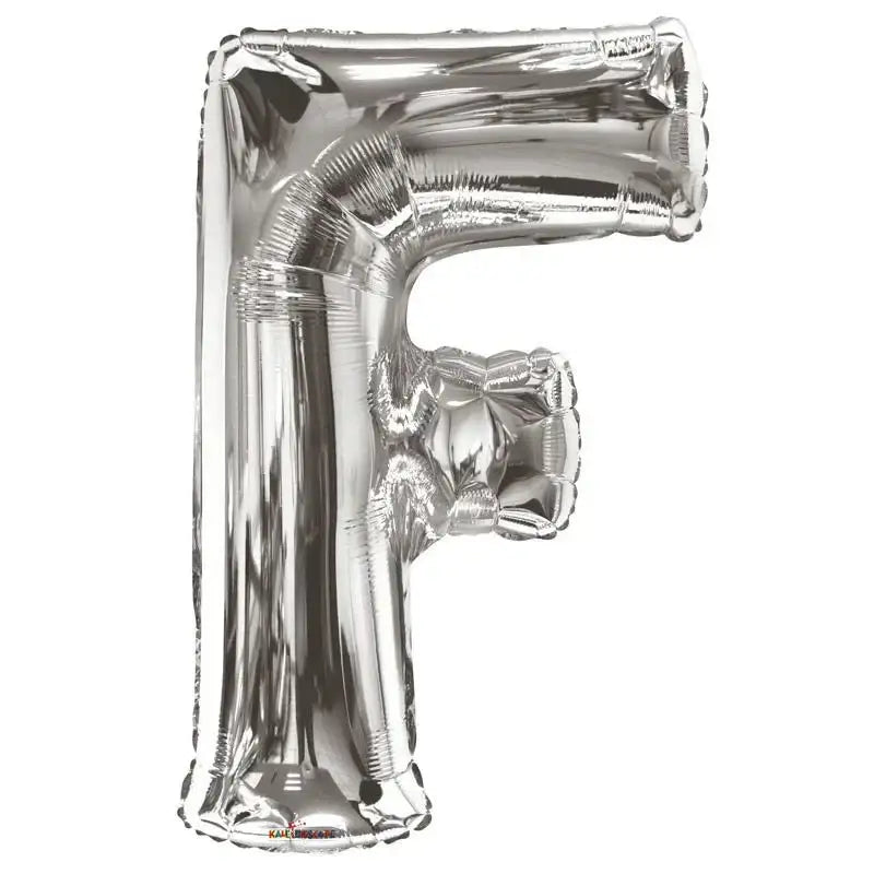 34 Inch Silver Letter F Balloon