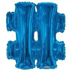 34 Inch Letter Balloon - Hashtag# - Blue
