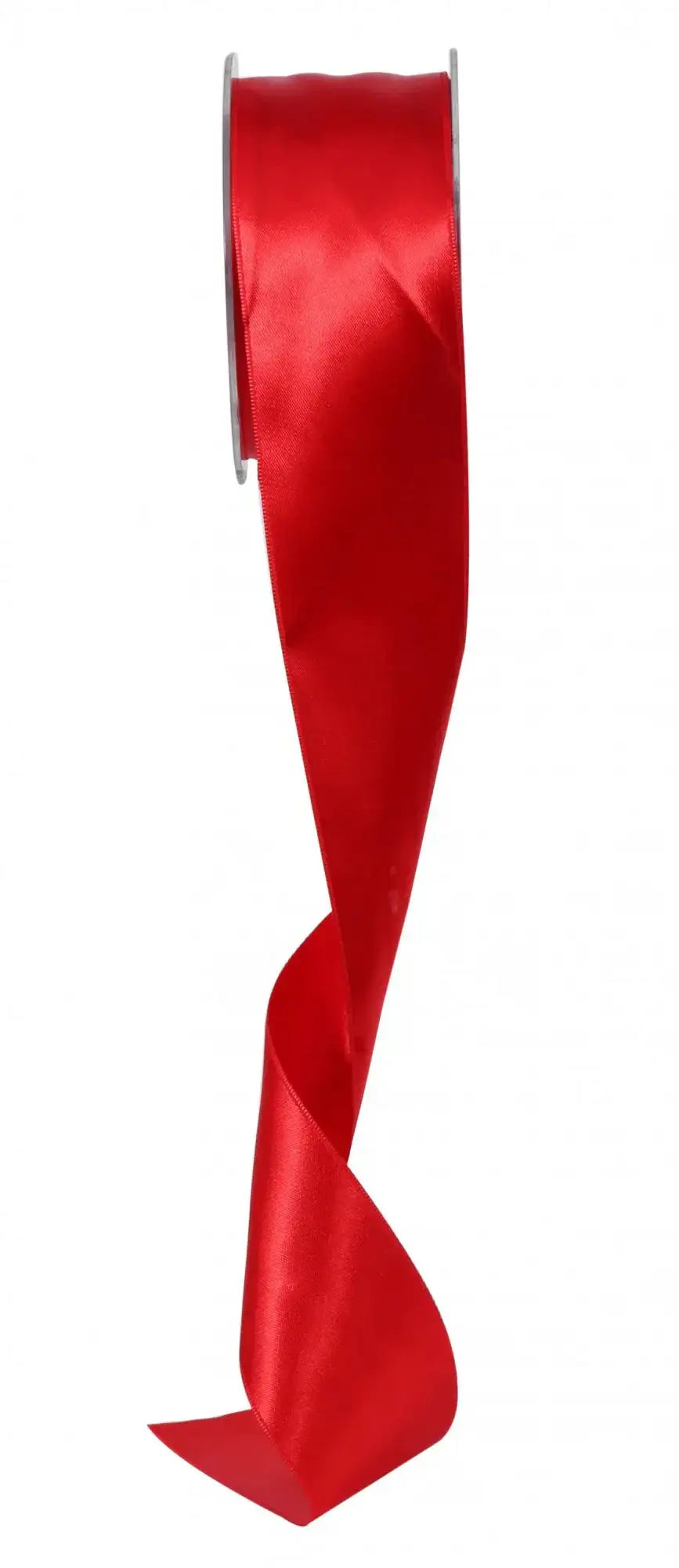 Red satin ribbon for gift wrapping and home décor, perfect for birthdays and celebrations