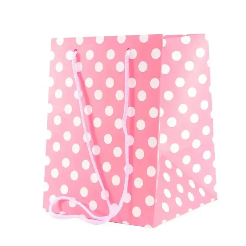 Baby Pink Polka Dot Hand Tie Bag