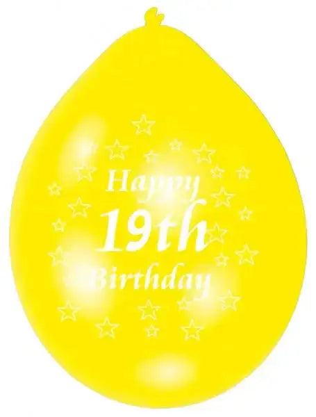 Happy Birthday 19th Balloons