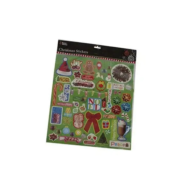 Xmas Design Asstd Sticker Sheet Type 1 In Opp Bag W/head