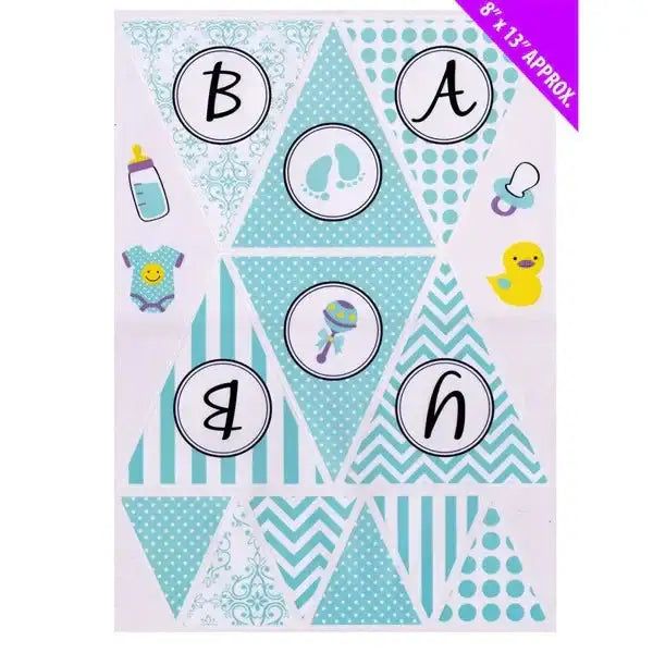 Its A Boy - Baby Sticker Bunting Baby Shower Decorations