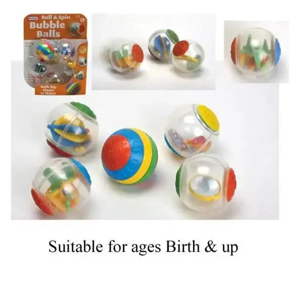 Spin and Roll Bubble Balls (5 pack)