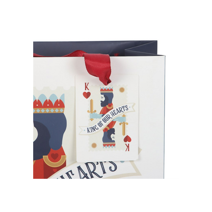 23cm Medium King of Our Hearts Playing Card Gift Bag