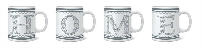 11oz U Shaped Mug 4 Asst Home Designs