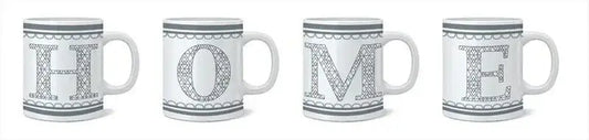 11oz U Shaped Mug 4 Asst Home Designs