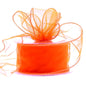 Orange Wired Chiffon Ribbon 50mm