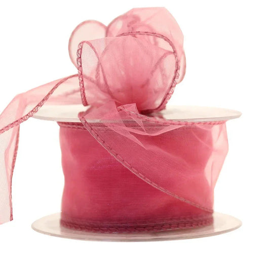 Rose Wired Chiffon Ribbon (50mm)
