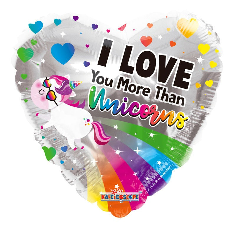 18&quot; I Love You More than Unicorns Balloon