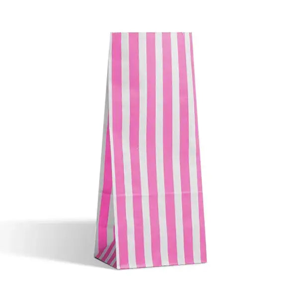 Pink Candy Stripe Pic N Mix Bags (25 pk)