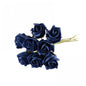 Bunch of 8 Navy Blue Foam Tea Rose Bud