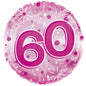 Age 60 Clearview Balloon - Pink (24 inch)