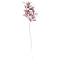Artificial pink eucalyptus stem on white background, home décor floral accent