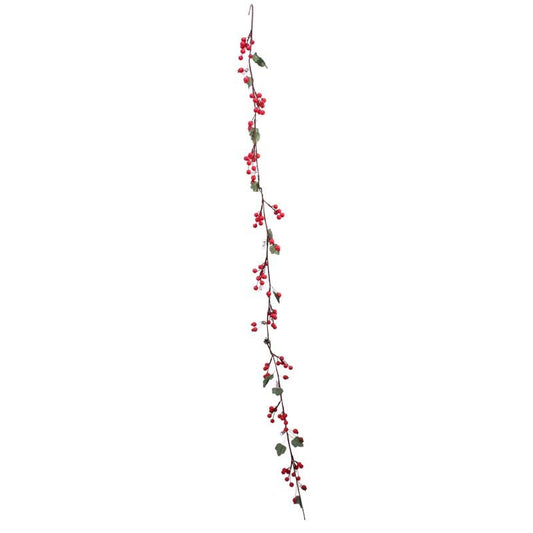Berry Garland with Leaf - Red  (3ft)