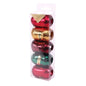 Red  Green  Burgundy and Gold Acetate Ribbon Cops (x5)