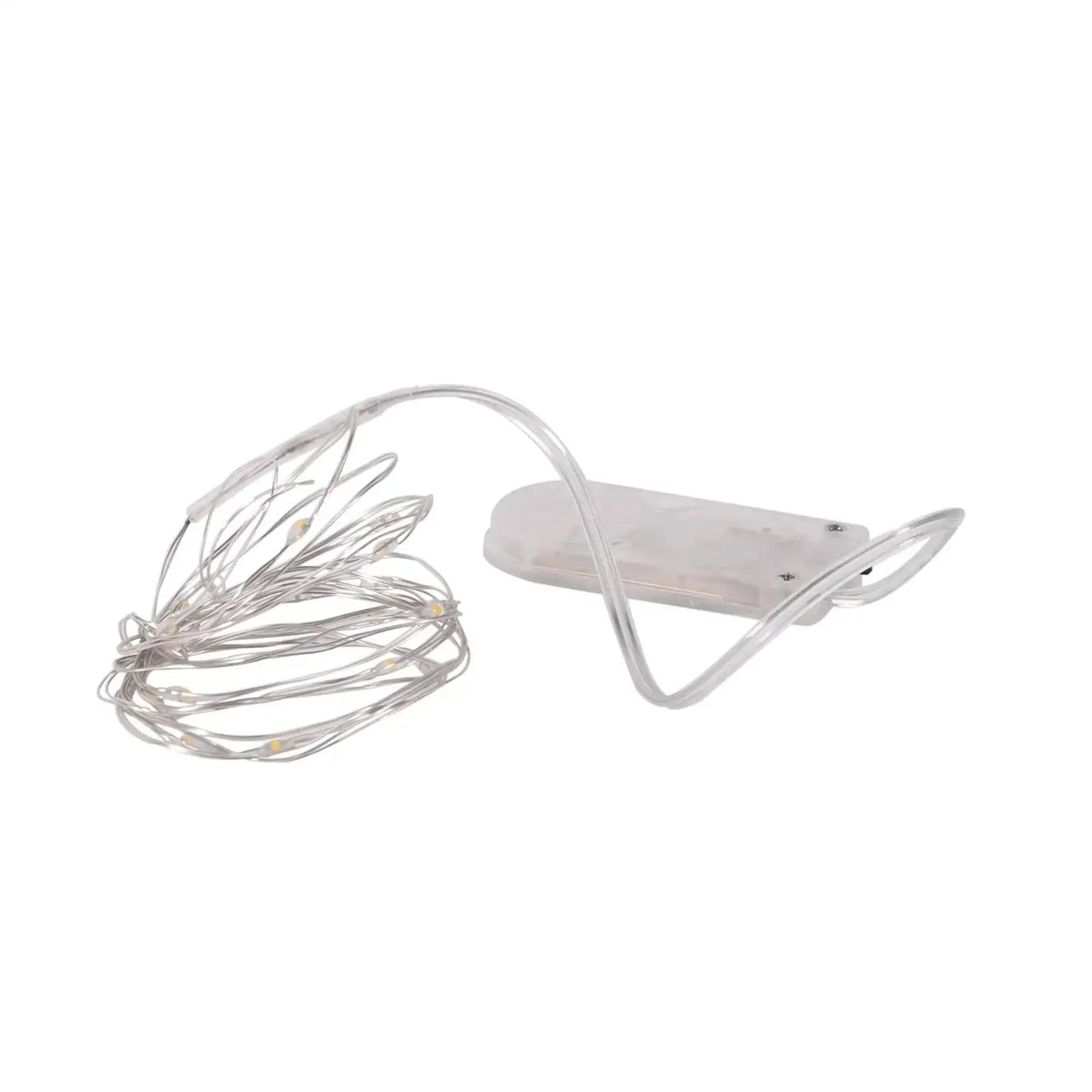 Battery-powered fairy lights with clear wire, perfect for home décor and festive occasions