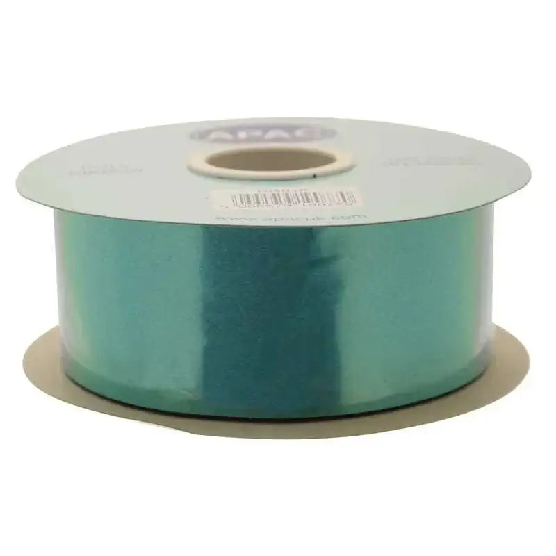 Teal metallic ribbon spool for gift wrapping and home décor accents