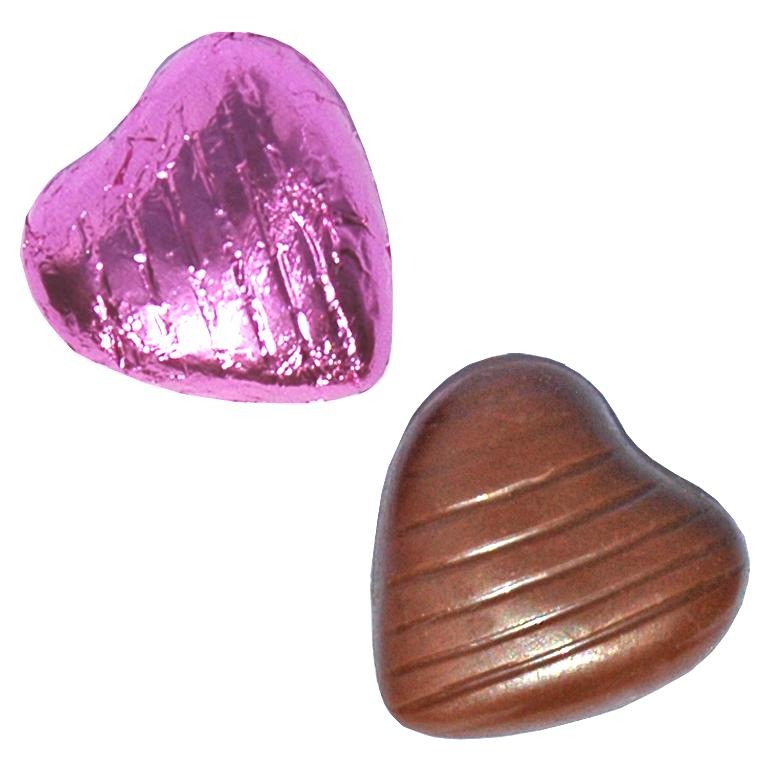 Pink Foil Chocolate Hearts  (1kg)