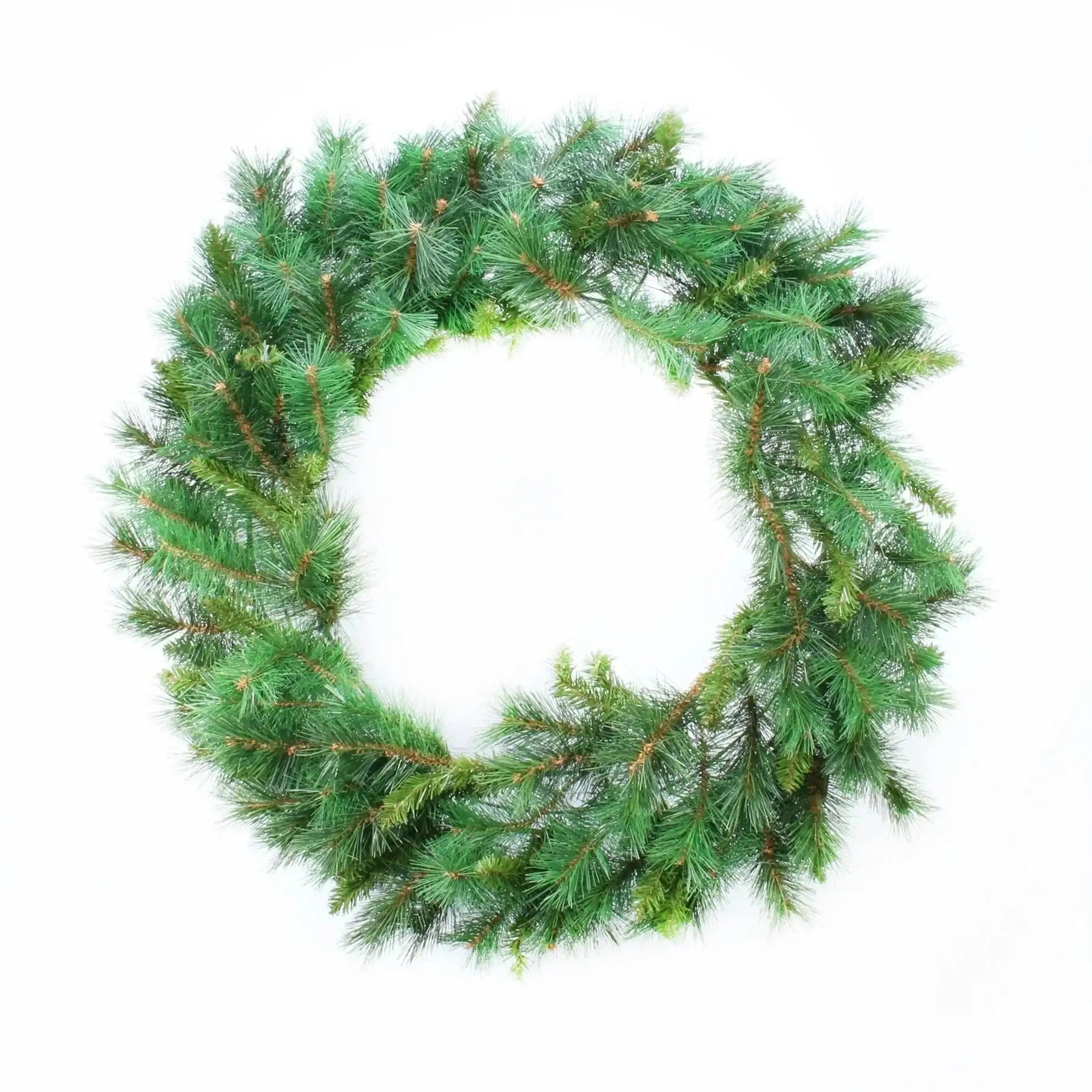 Lush green pine wreath for festive home décor and seasonal celebrations