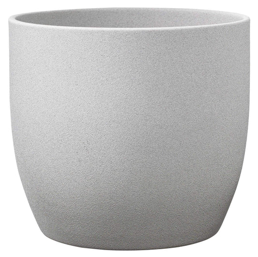 Modern light grey textured ceramic planter pot for indoor home décor