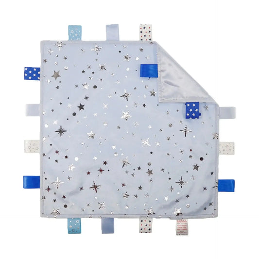 Blue Comforter with Moon and Stars Print